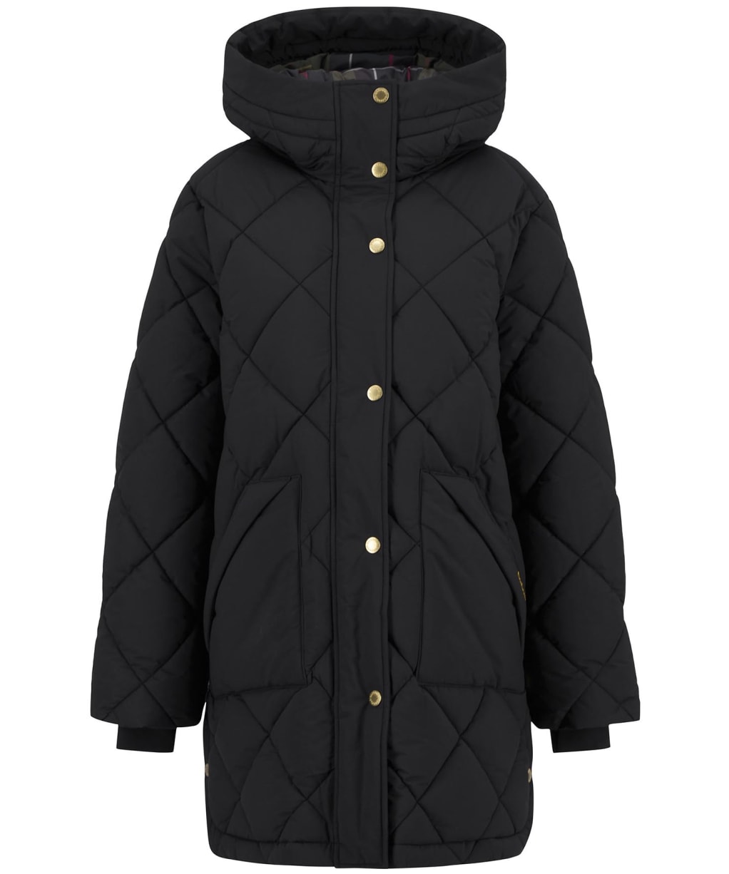 Women's Barbour Kailyn Puffer Jacket - Black / Classic Tartan