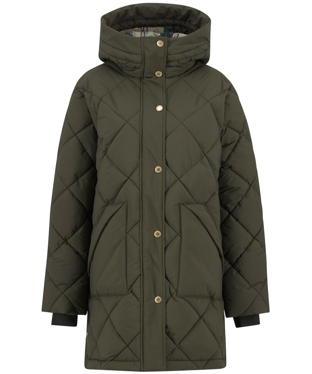 Women's Barbour Kailyn Puffer Jacket - Olive / Ancient Tartan