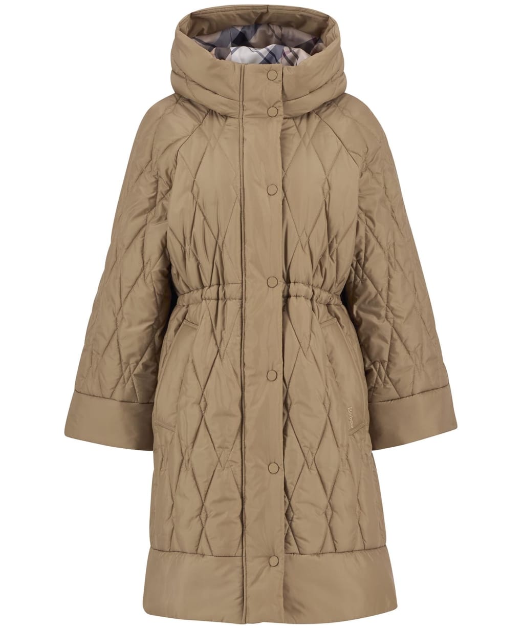 Women's Barbour Celina Quilted Jacket - Military Brown / Hollyhock