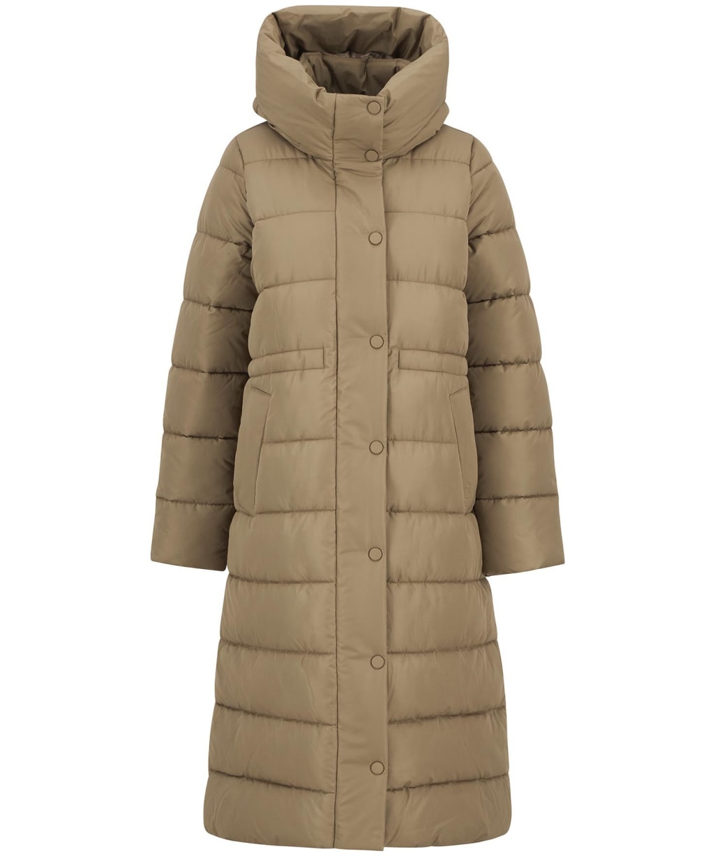 Women's Barbour Freya Puffer Jacket - Military Brown / Hollyhock