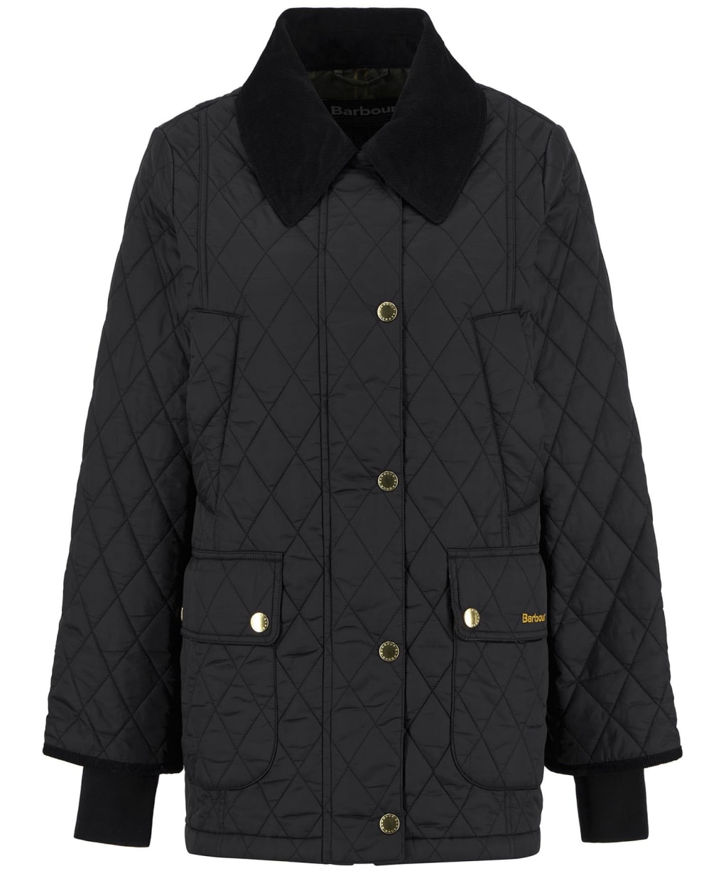 Women's Barbour Modern Beadnell Quilted Jacket - Black / Classic Tartan