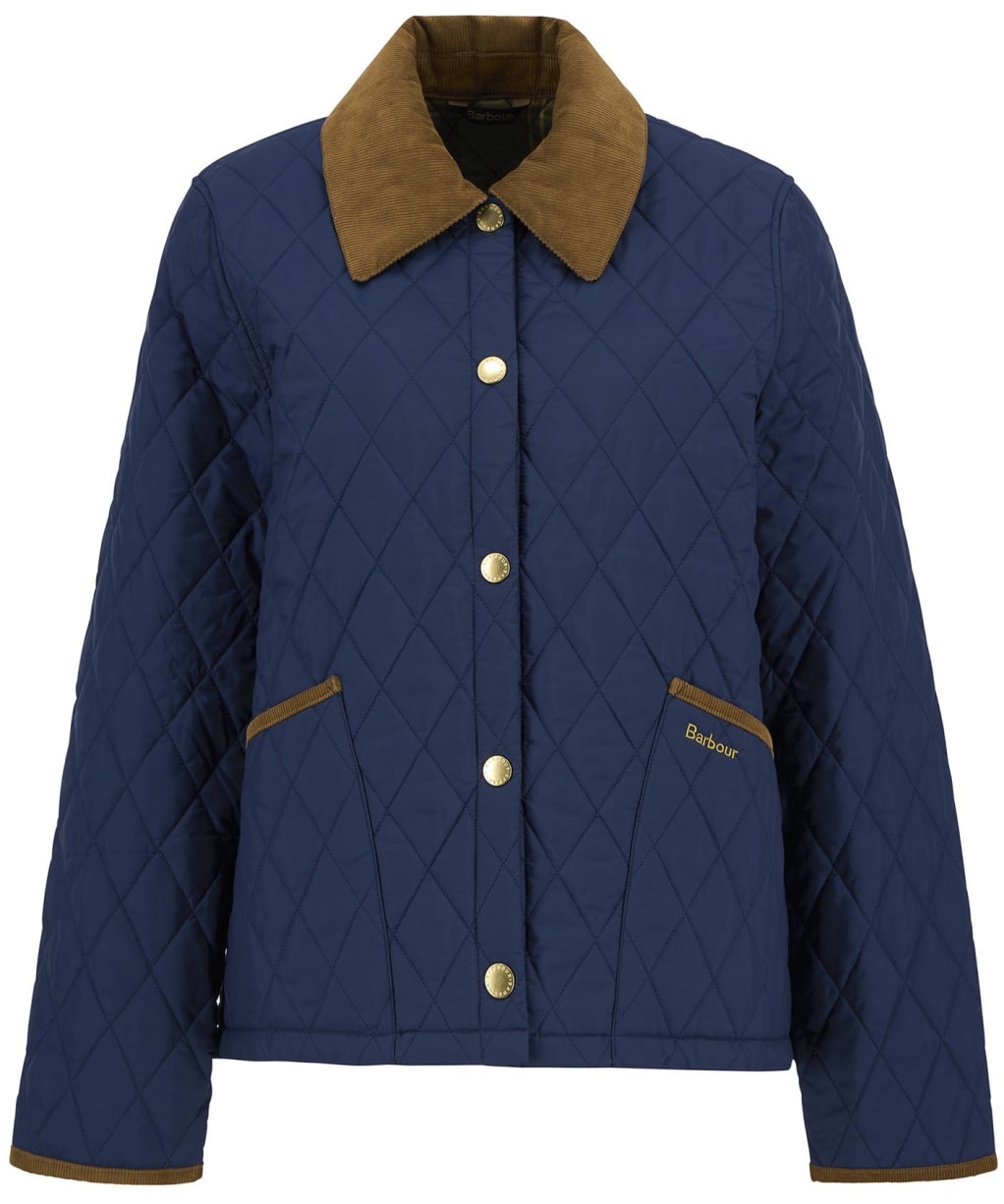 Women's Barbour Icons Cropped Liddesdale Quilted Jacket - Navy / Classic