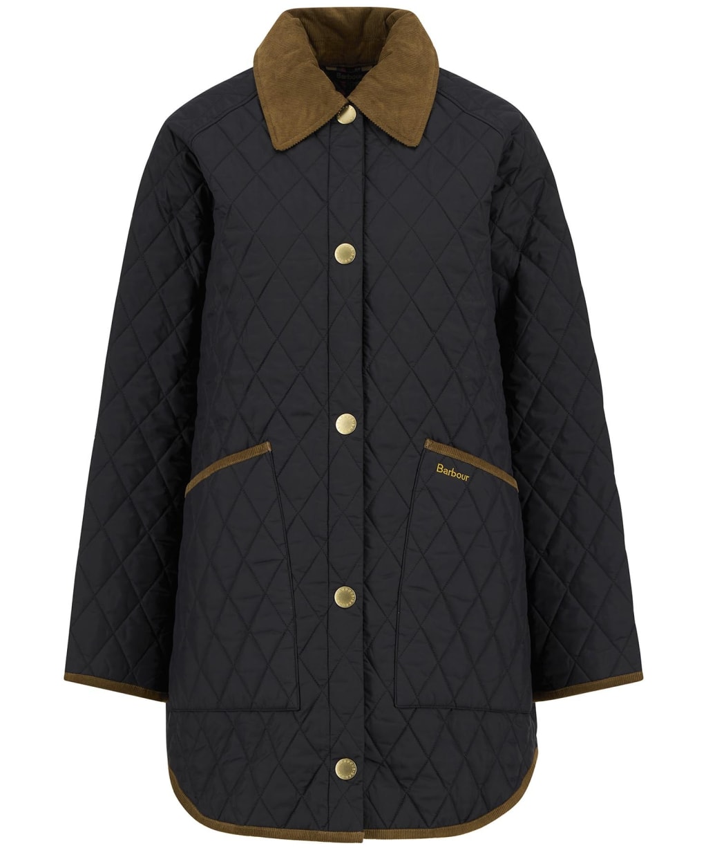Women's Barbour Over Sized Liddesdale Quilted Jacket - Black / Classic Tartan
