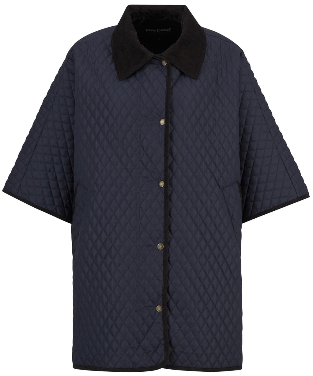 Women's Barbour Oakham Quilted Cape - Dark Navy