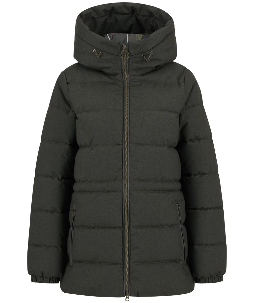 Women's Barbour Begonia Puffer Jacket - Olive / Classic Tartan