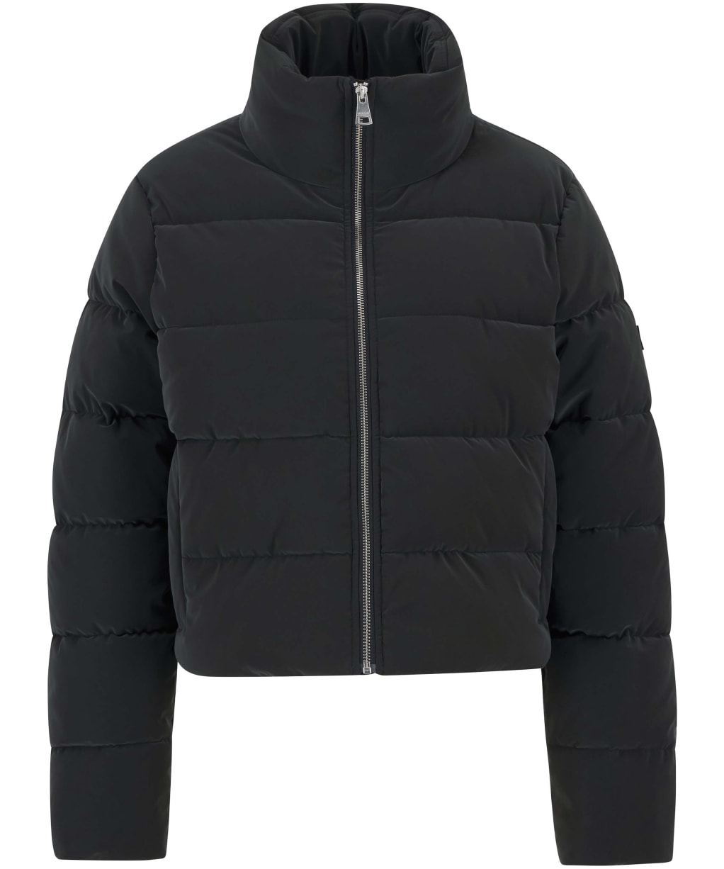 Women's Barbour International Hudson Faux Velvet Puffer Jacket - Black