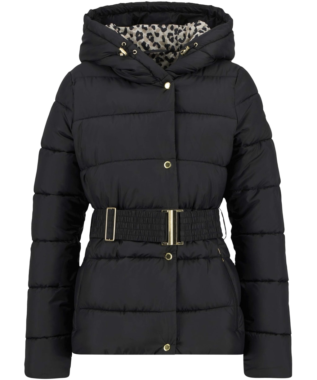 Women's Barbour International Short Track Line Puffer Jacket - BLACK/JASMINE LE