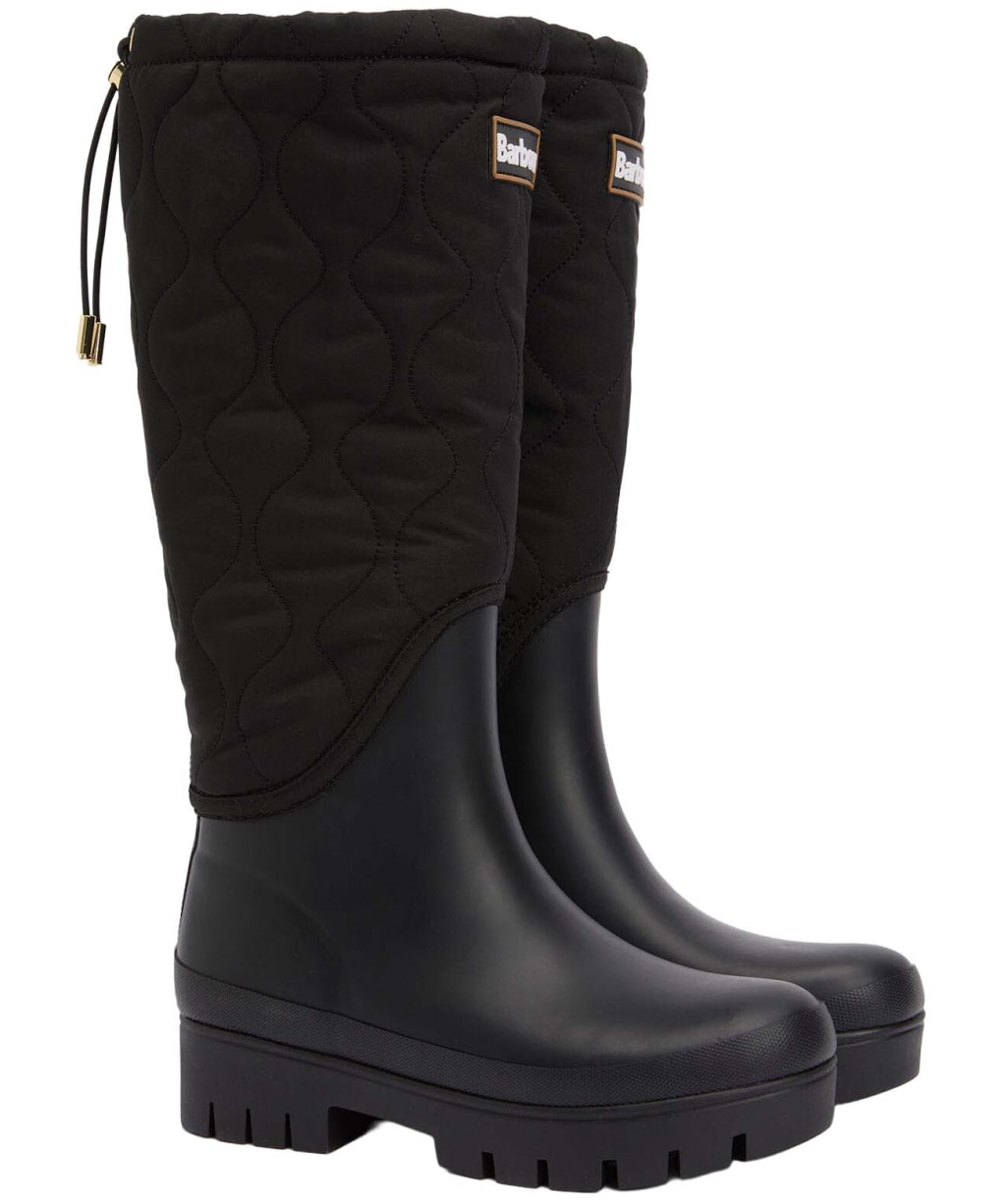 Women's Barbour Marnie Quilted Tall Wellies - Black
