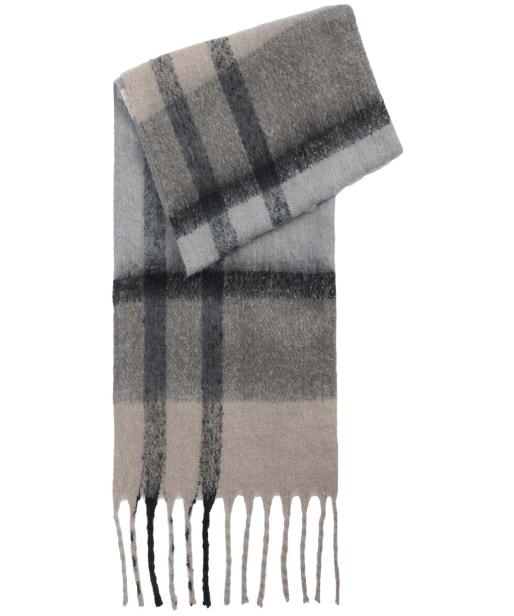 Women’s Barbour Isla Tartan Boucle Scarf - Monochrome Tartan 