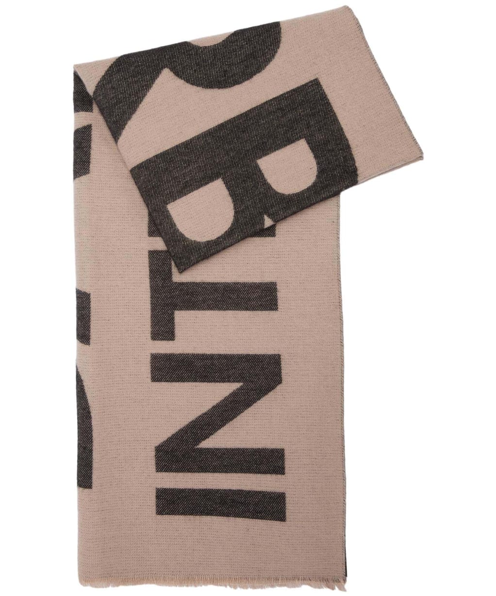 Women's Barbour International Milla Logo Scarf - Oat / Black