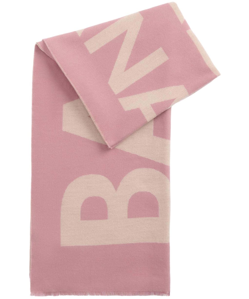 Women's Barbour International Milla Logo Scarf - RASPBERRY/JASMIN