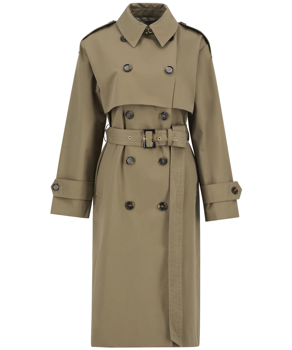 Women's Barbour Aoife Trench Showerproof - Military Brown / Hollyhock