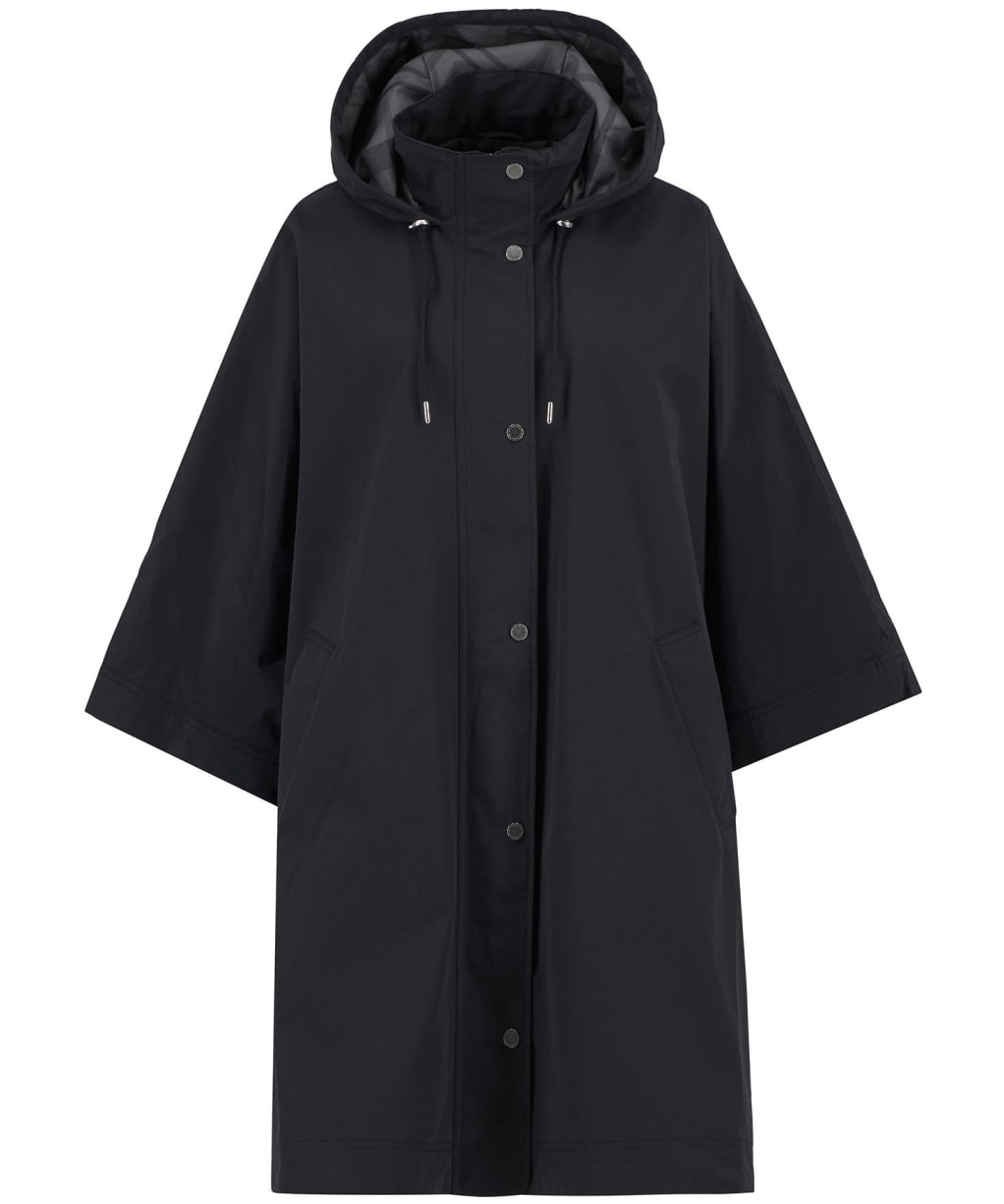 Women's Barbour Everlee Showerproof Cape - Black / Onyx Tartan