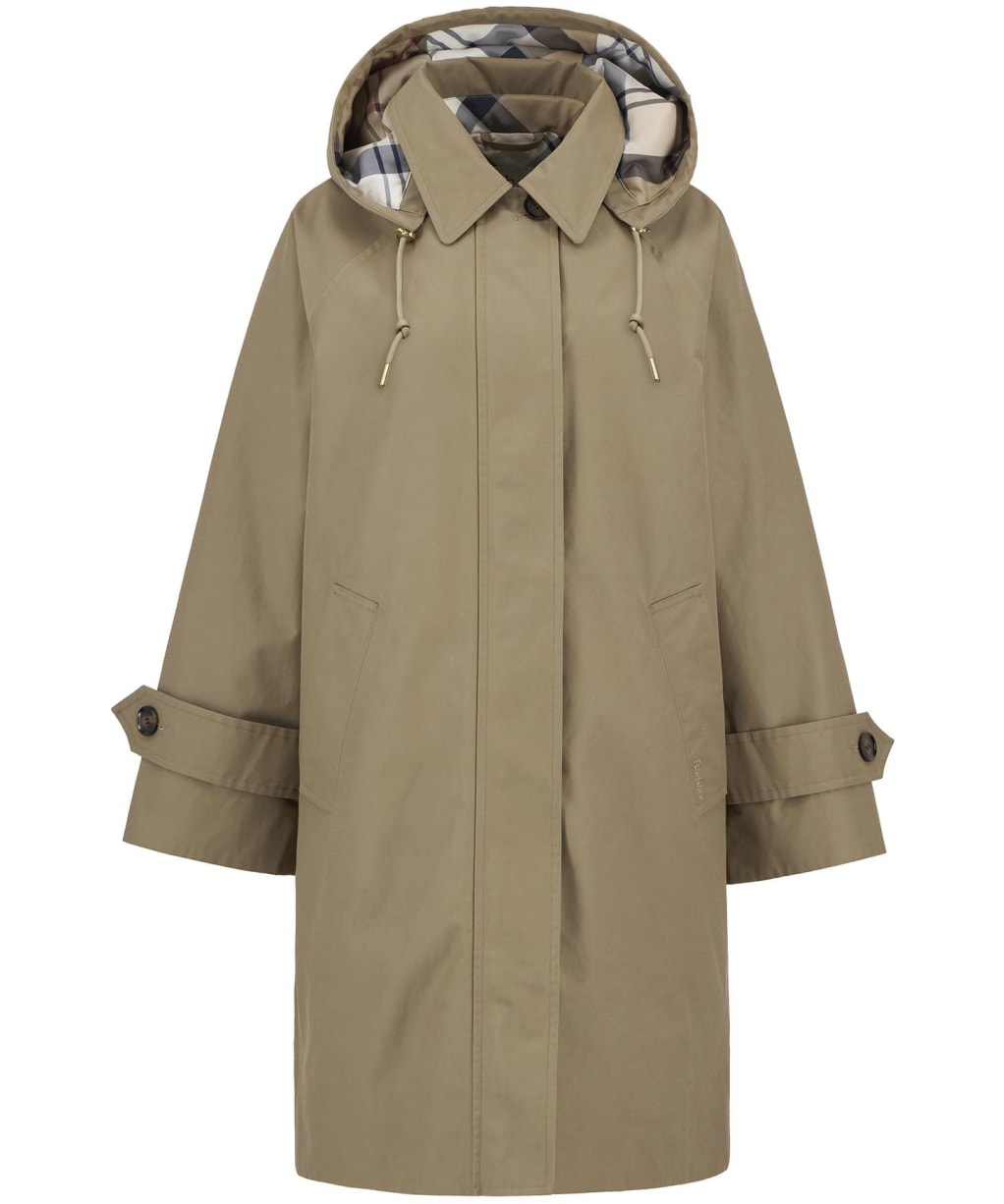 Women's Barbour Sadie Waterproof Jacket - Military Brown / Hollyhock