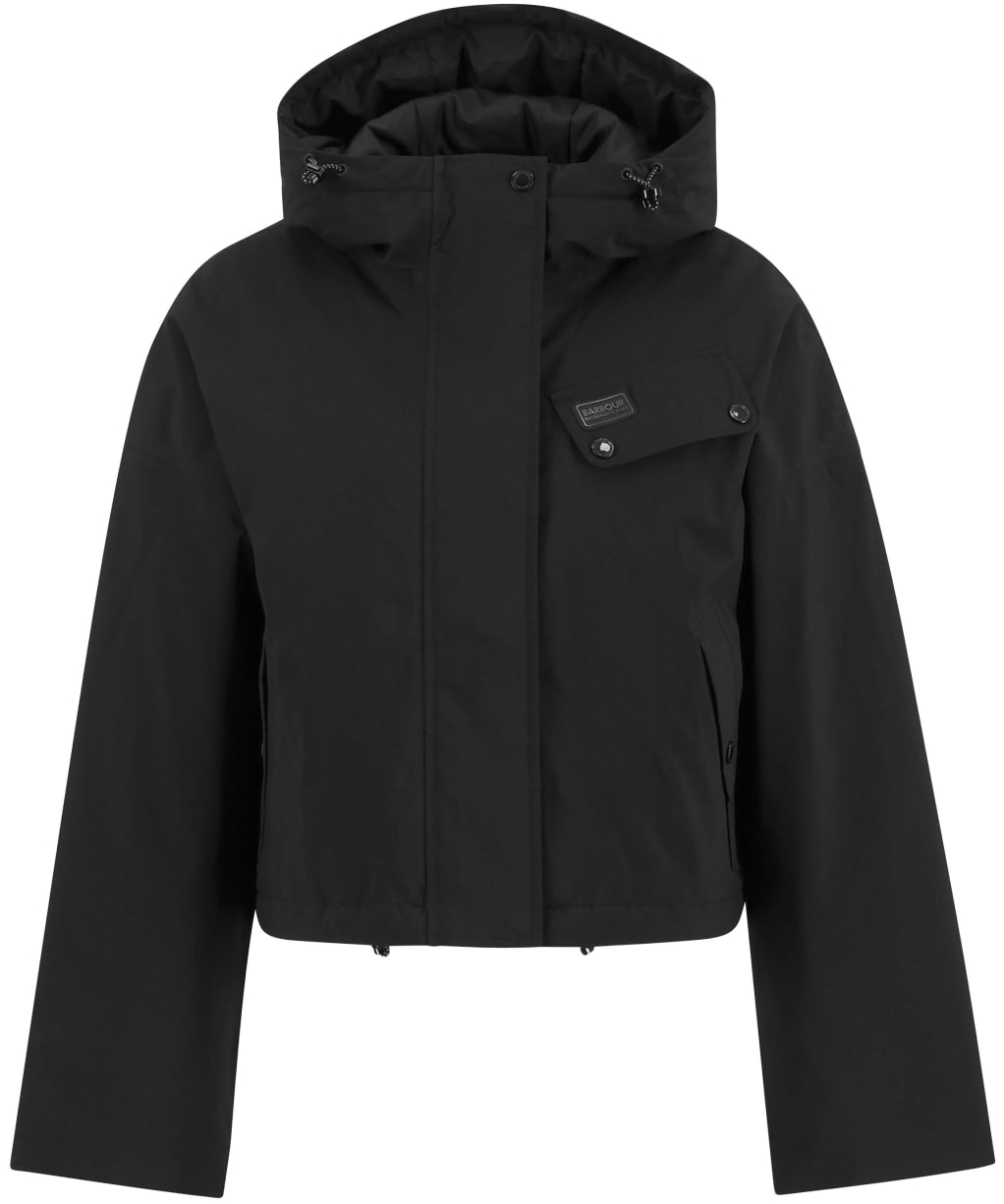 Women's Barbour International Atlanta Cropped Waterproof Jacket - Black