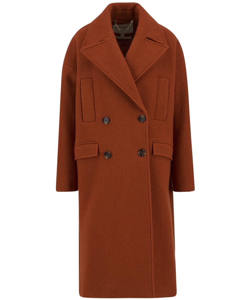 Women's Barbour Blyth Double Breasted Wool Coat - BURNT ORANGE/HES