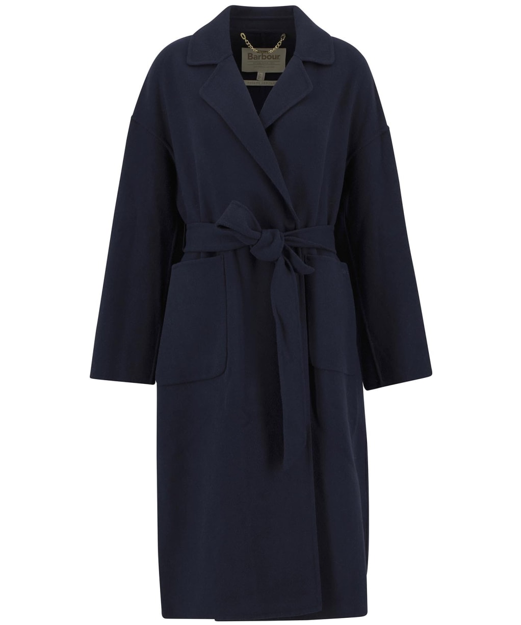 Women's Barbour Rachel Wool Wrap Coat - Navy