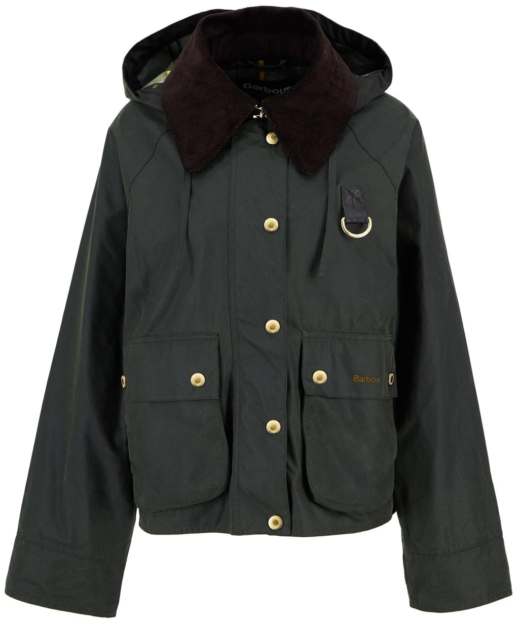 Women's Barbour Reighton Waxed Jacket - Fern / Ancient Tartan