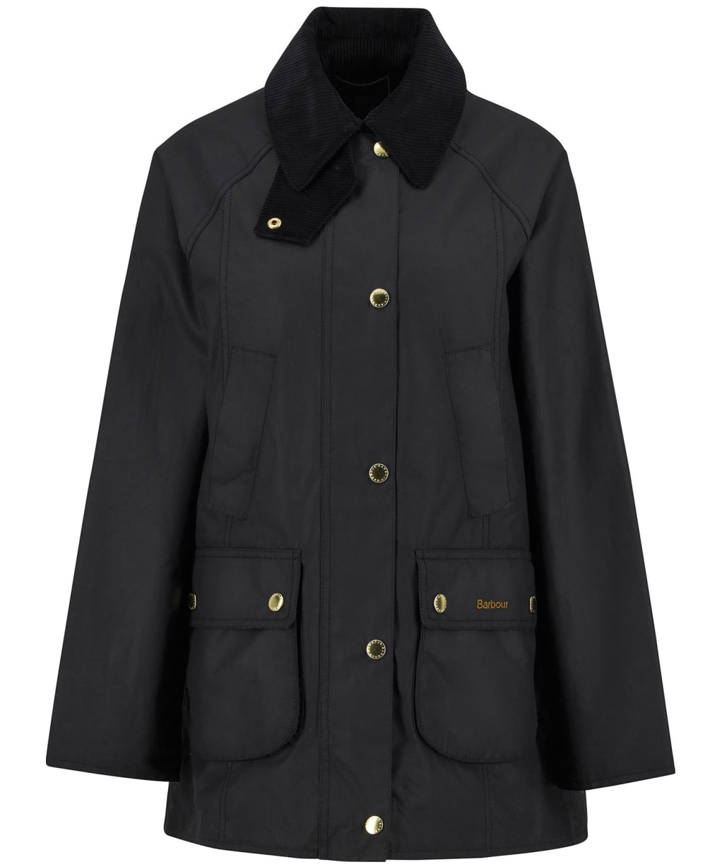 Women's Barbour Modern Beadnell Waxed Jacket - Black / Classic Tartan