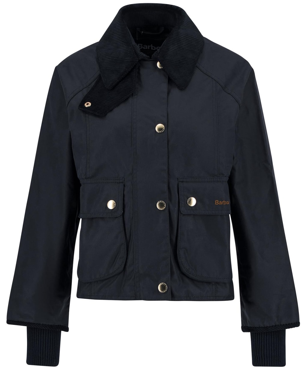 Women's Barbour Cropped Beadnell Waxed Jacket - Navy / Classic