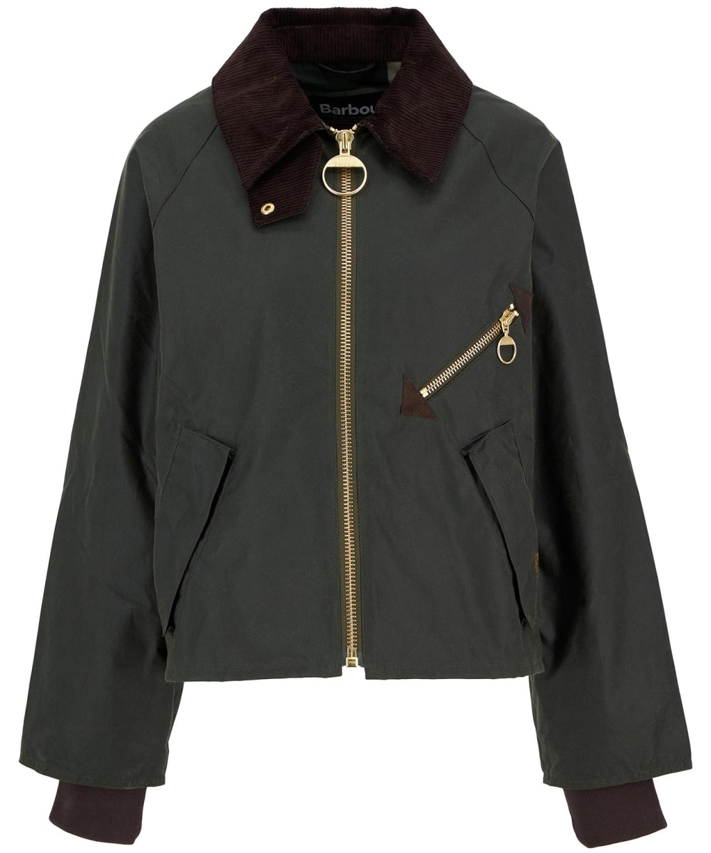 Women's Barbour Arlene Waxed Jacket - Fern / Ancient Tartan
