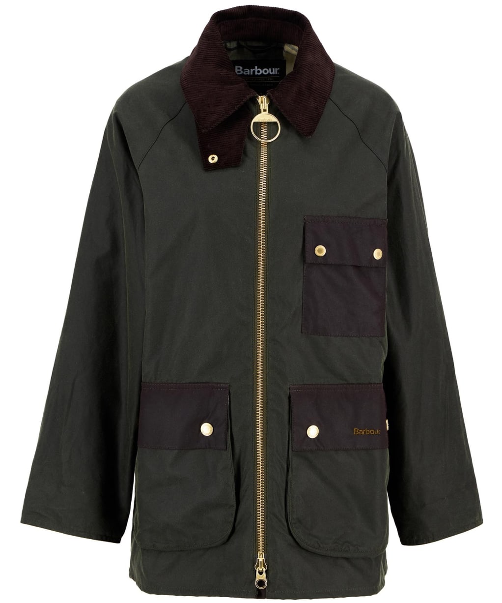 Women's Barbour Luella Waxed Jacket - Fern / Ancient Tartan