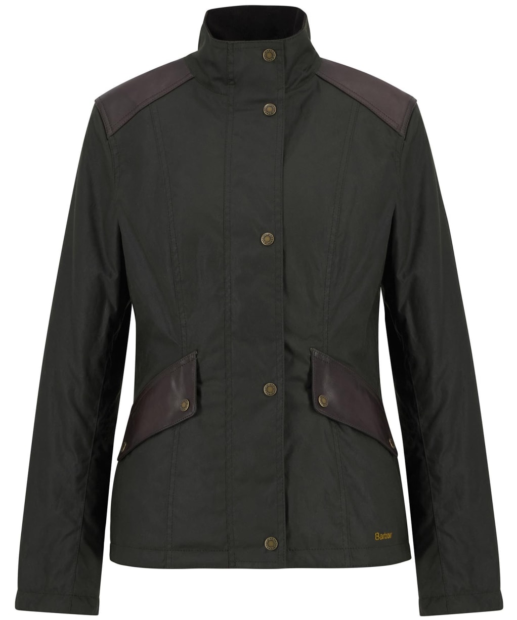Women's Barbour Fern Waxed Jacket - Fern / Classic Tartan