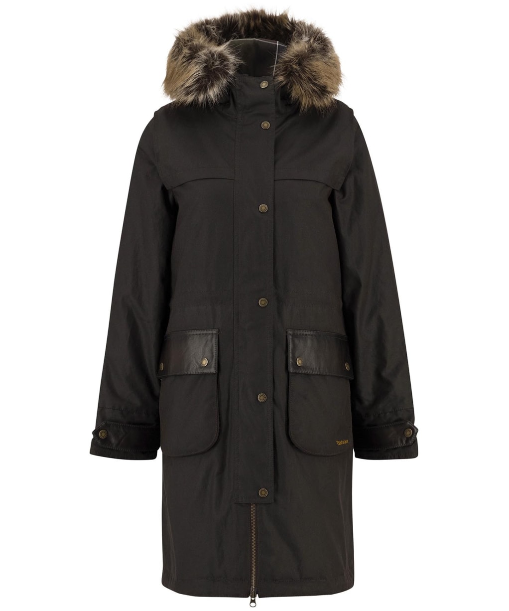 Women's Barbour Durham City Waxed Parka - Rustic