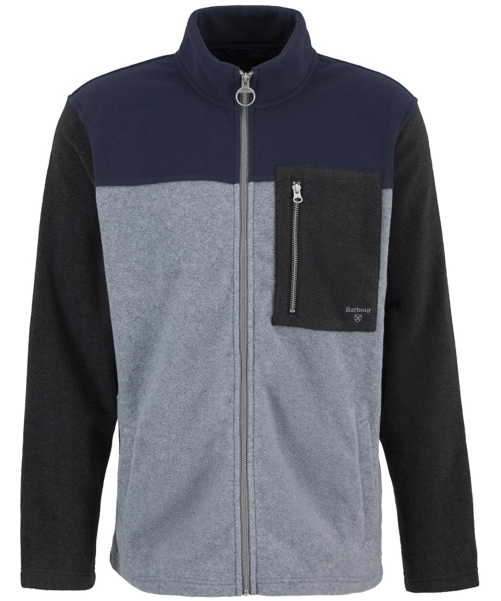 Men's Barbour Colour Block Fleece Full Zip Jacket - Grey Marl