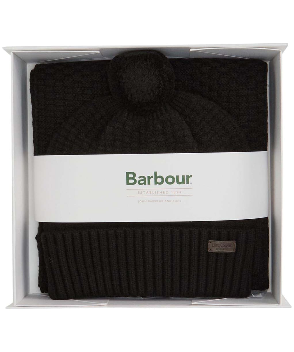 Men's Barbour Ramside Beanie And Scarf Gift Set - Black
