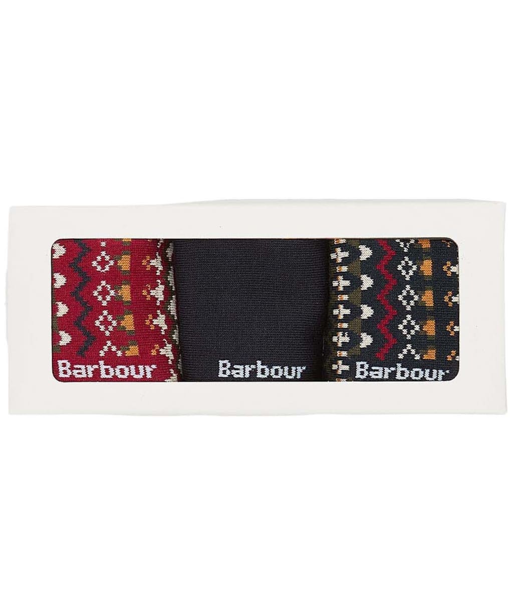 Men's Barbour Marlow Fair Isle Sock Gift Box - Olive