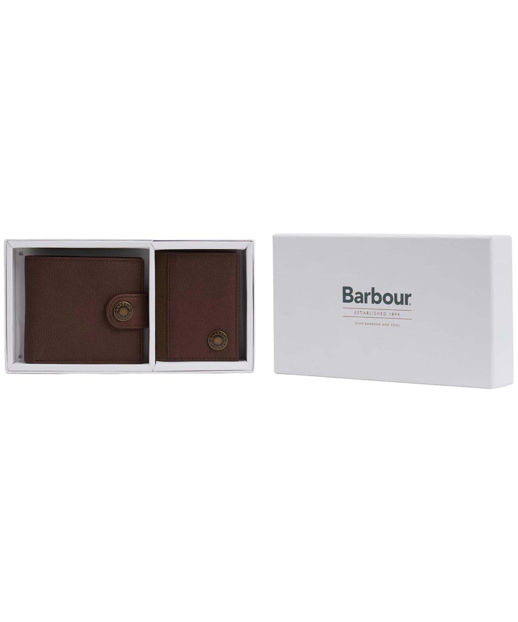 Men's Barbour Padbury Leather Gift Set - Brown