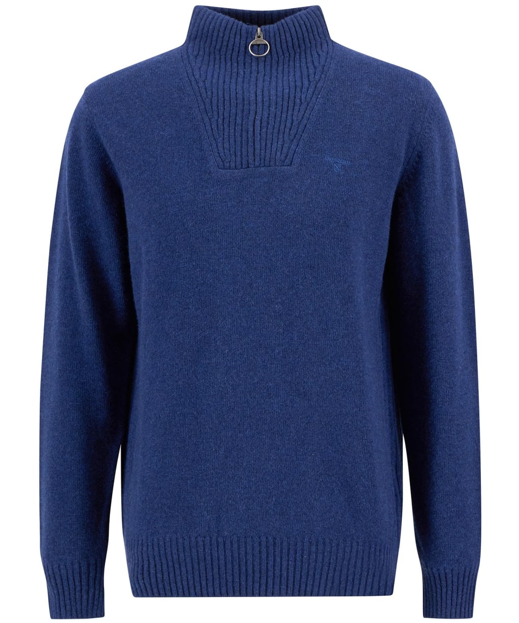 Men's Barbour Essential Wool Half Zip Sweater - Atlantic Blue