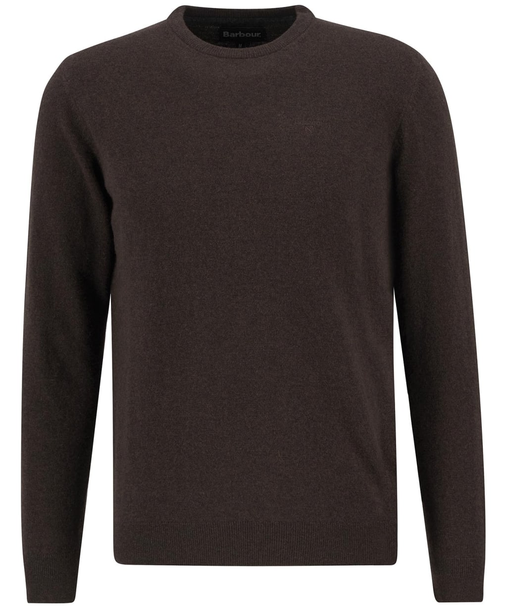 Men's Barbour Essential Lambswool Crew Neck Sweater - Dark Oak
