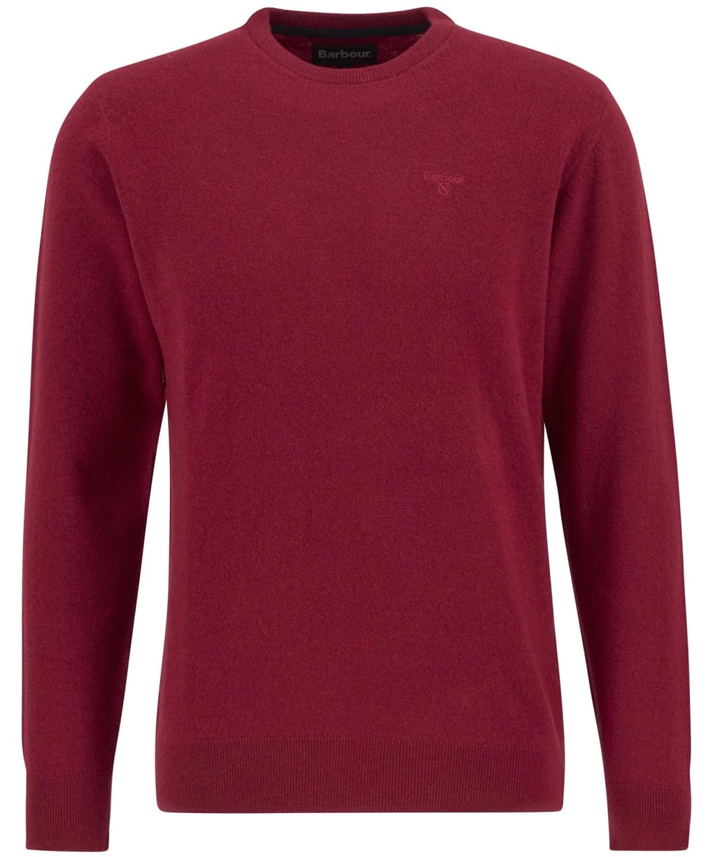 Men's Barbour Essential Lambswool Crew Neck Sweater - Biking Red