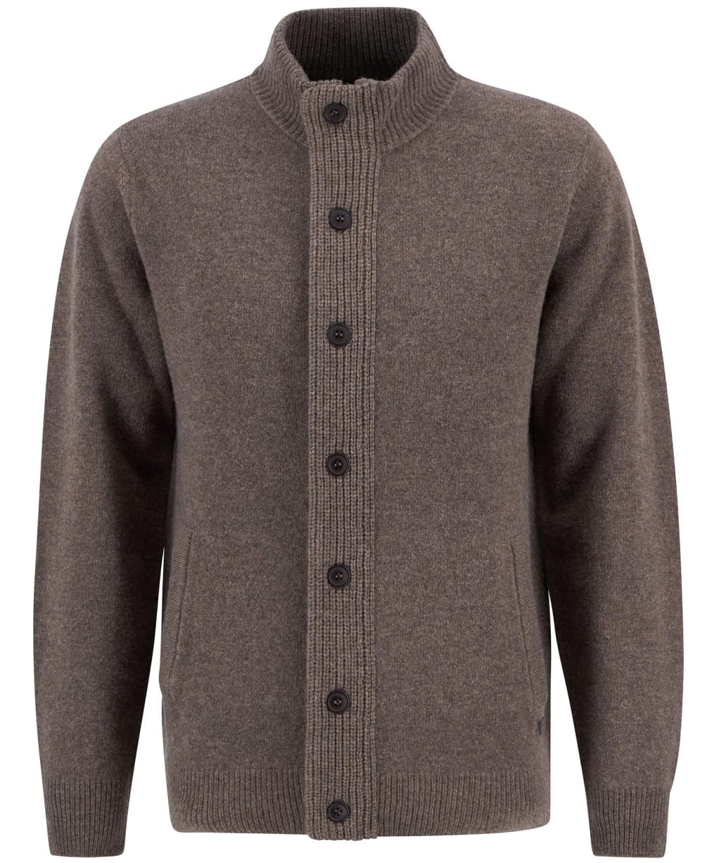 Men's Barbour Patch Zip Through Sweater - Dark Stone
