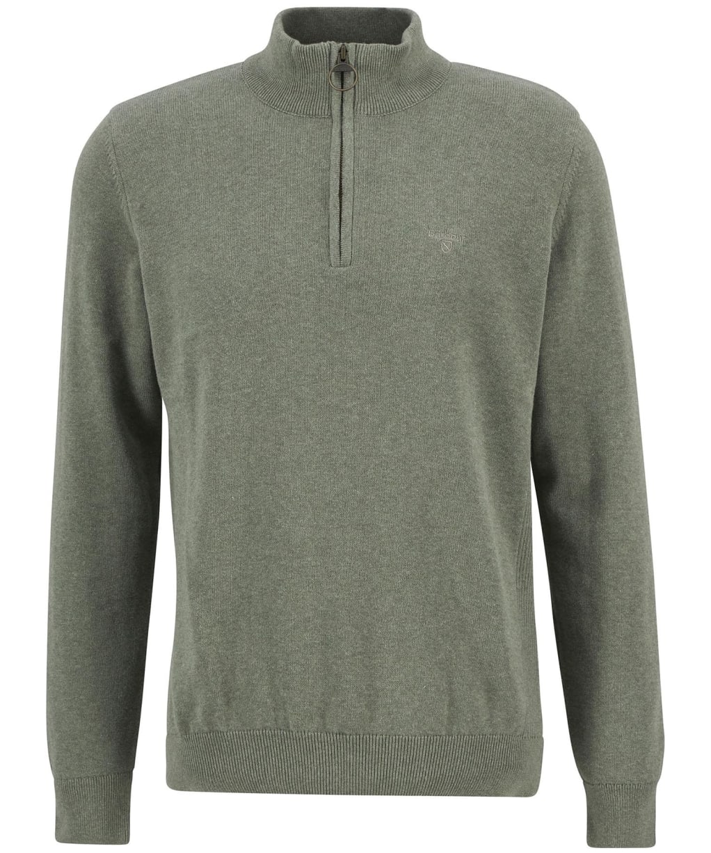 Men’s Barbour Cotton Half Zip Sweater - Thyme