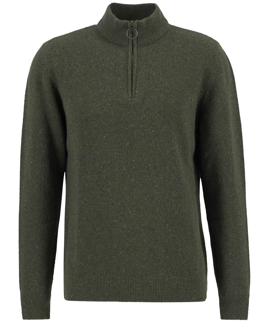 Men's Barbour Tisbury Half Zip Sweater - Forest