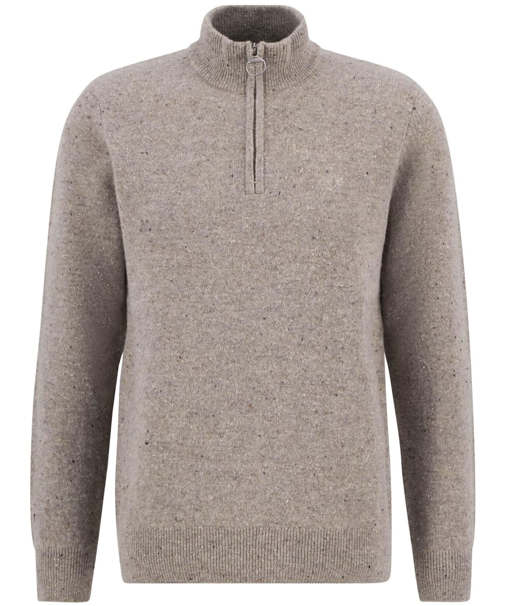 Men's Barbour Tainsbury Half Zip Knitted Jumper - Stone