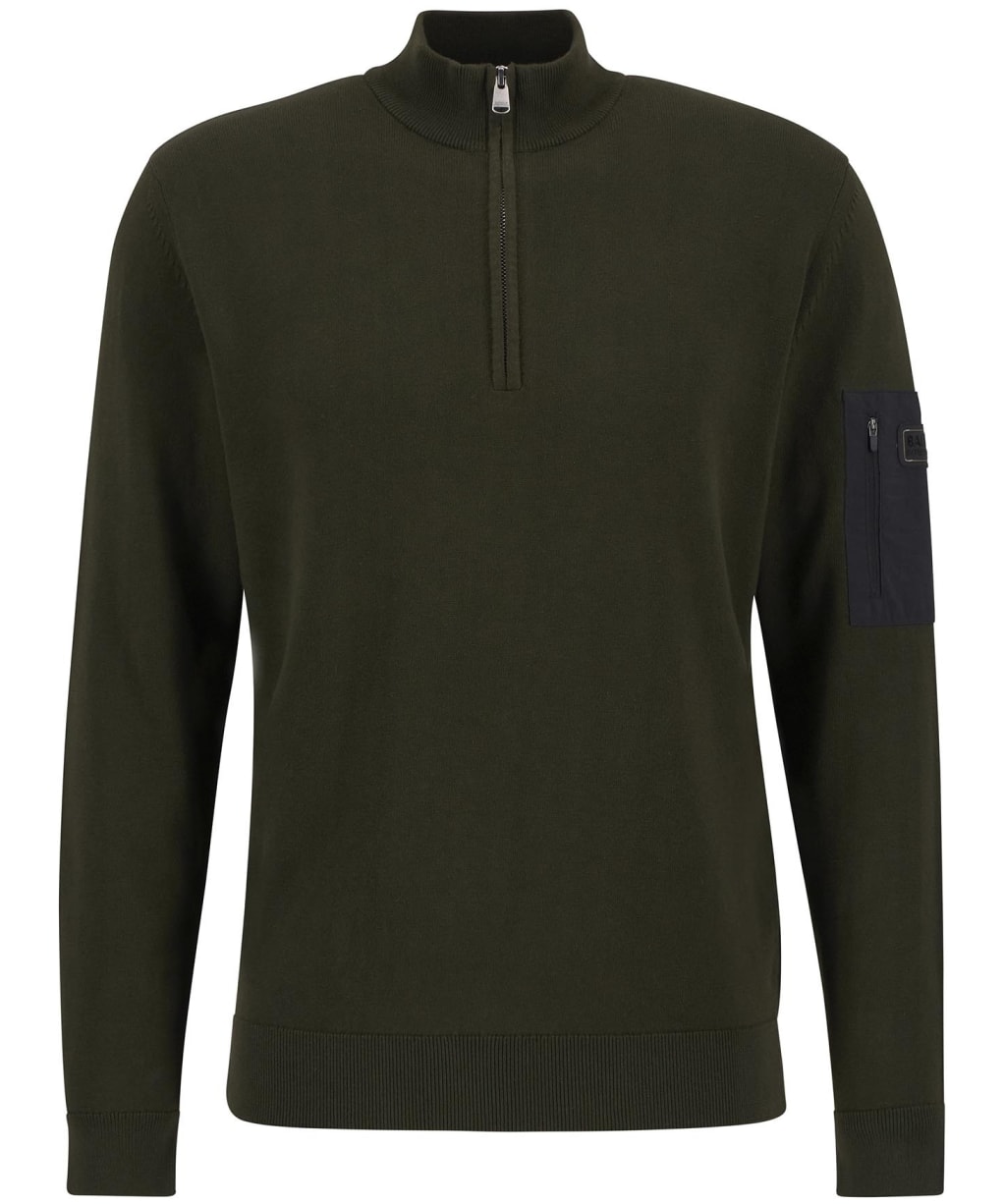 Men's Barbour International Blades Cotton Half Zip Jumper - Sage