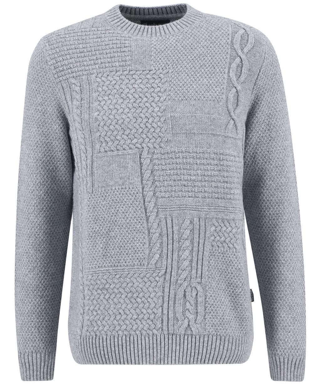 Men's Barbour Casey Cable Crew Neck Sweater - Grey Marl