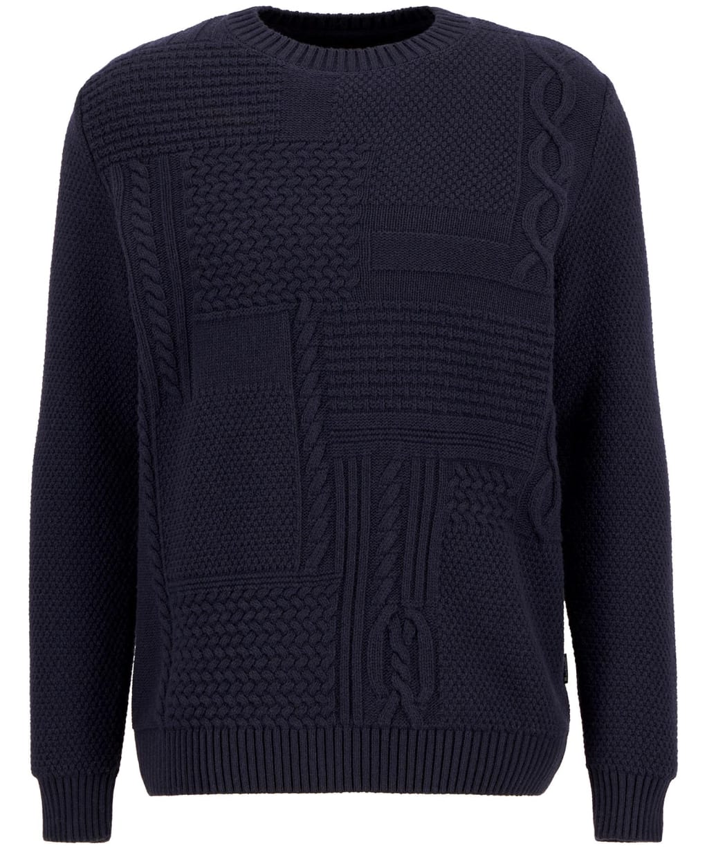Men's Barbour Casey Cable Crew Neck Sweater - Navy