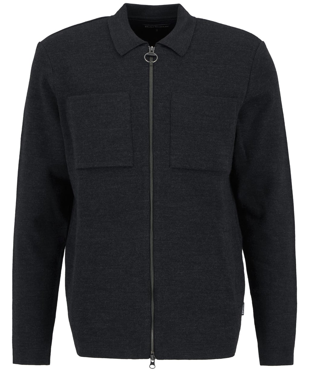 Men's Barbour Croscombe Knitted Zip Through Cardigan - Charcoal Marl