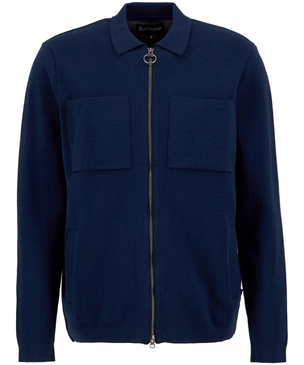 Men's Barbour Croscombe Knitted Zip Through Cardigan - Navy Marl