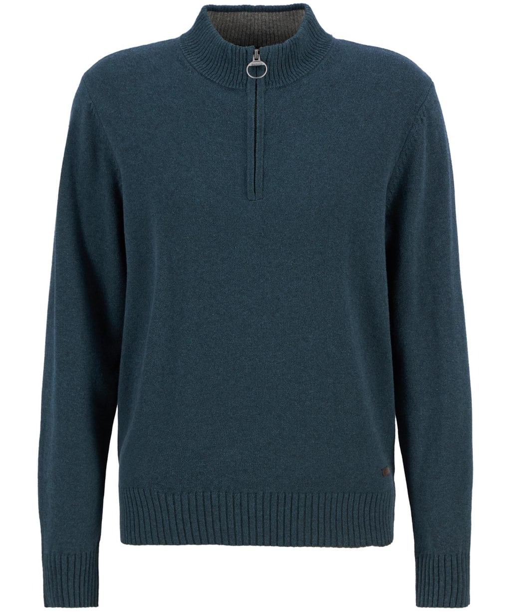 Men's Barbour Kelson Half Zip Knitted Jumper - Mallard Green