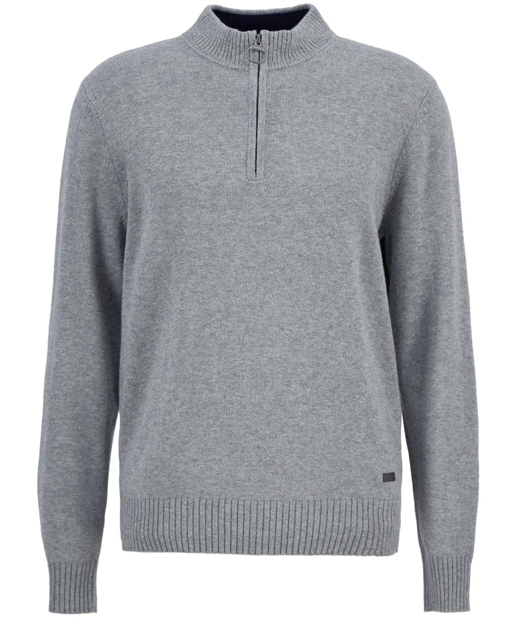 Men's Barbour Kelson Half Zip Knitted Jumper - Grey Marl