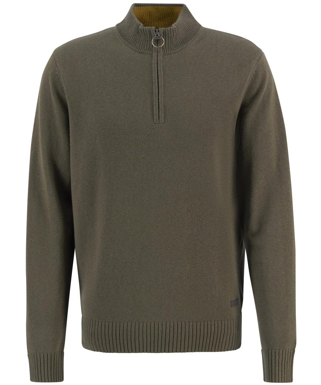 Men's Barbour Kelson Half Zip Knitted Jumper - Olive