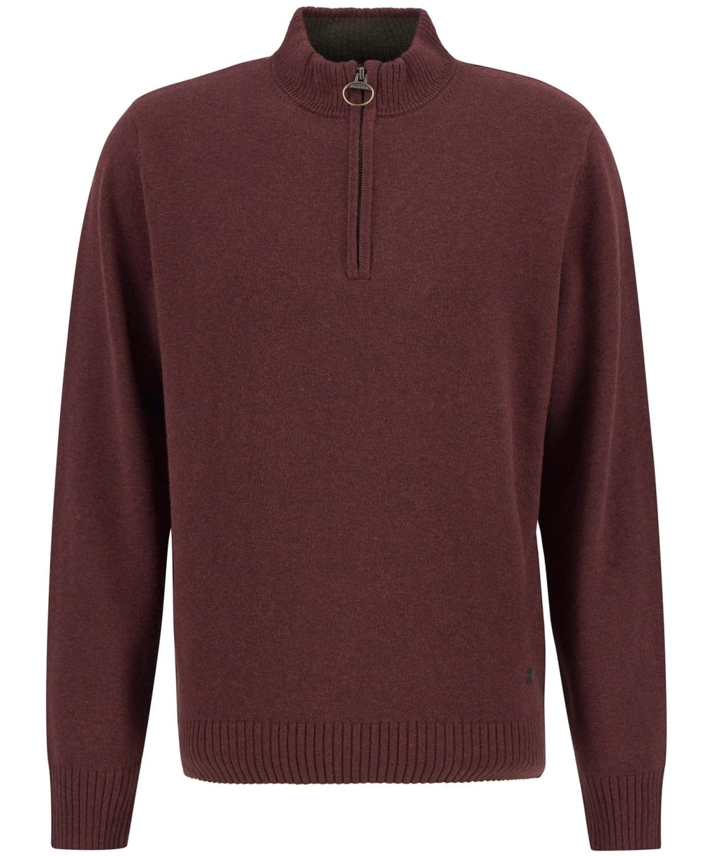 Men's Barbour Kelson Half Zip Knitted Jumper - Fired Brick