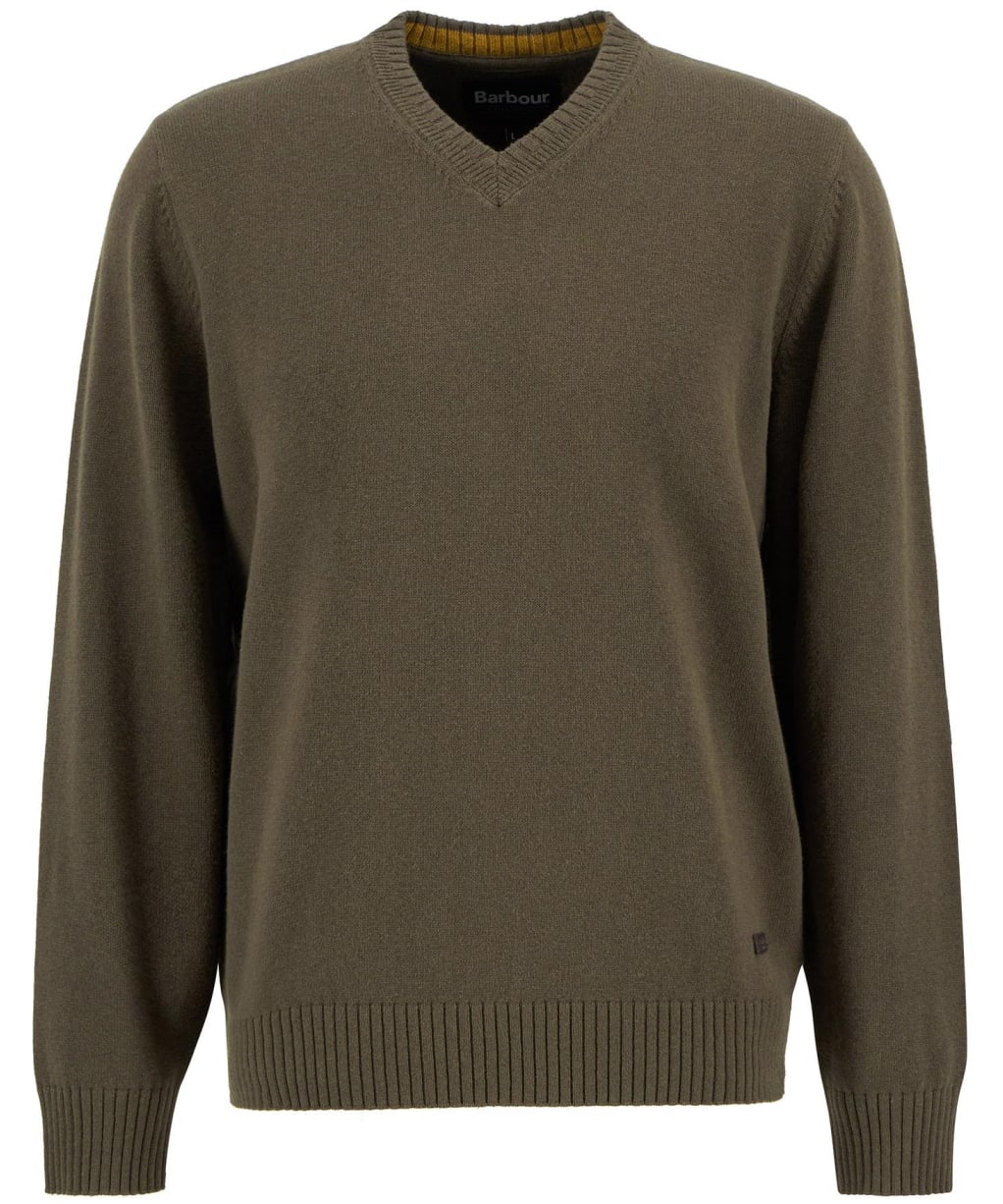 Men's Barbour Kelson V-Neck Knitted Sweater - Olive