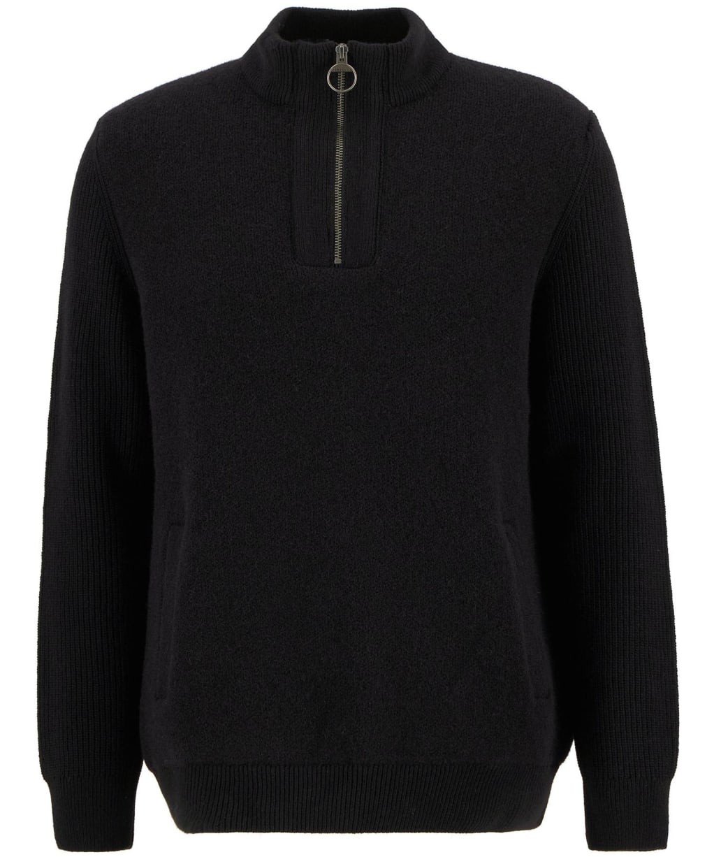 Men's Barbour Milburn Half Zip Knitted Jumper - Black